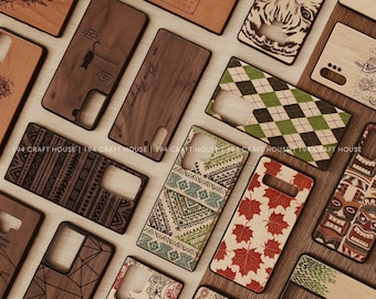 Personalized Wooden Phone Case With Custom Engraved, UV Printed, Hand Painted with Name, Initial, Monogram, Logo, Flower, Floral, Anime, Art