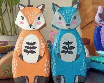 Unfinished Blank Wooden Fox Cutout For Hand Painted, DIY Crafts Project Event, Animal Toy For Kid Creative Art, Montessori Learning & School