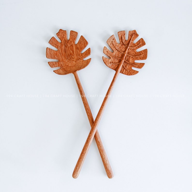 194HandmadeGift Monstera Salad Servers