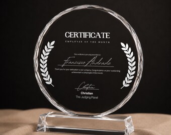 Personalized Crystal Award: Custom Corporate Awards & Recognition Trophies, Employee Appreciation Gift, Retirement Gifts, Year of Service