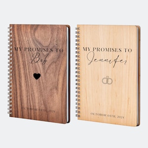 My Promises Vow Books, Personalized Wedding Vow Books Set of 2, Wedding Gifts For Couple, Wedding Ceremony Vow Books, Luxury Speech Notebook