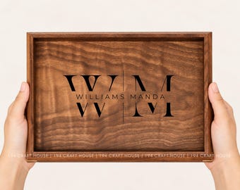Personalized Wood Valet Tray with Custom Engraved & Gold Foil: Catchall Tray for Men, Gift for Dad, Minimalist Office Decor, Desk Organizer
