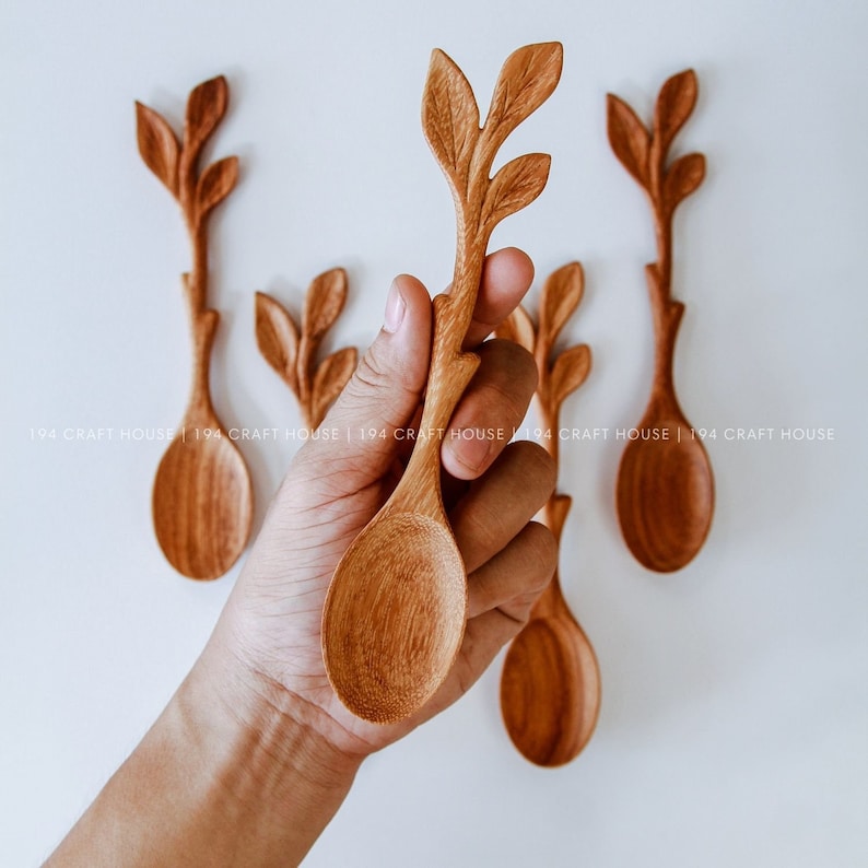 Handcrafted Wooden Leaf Spoon