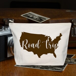 Trousse de voyage - Road trip - USA map - Pochette voyage - Etats Unis - Porte documents