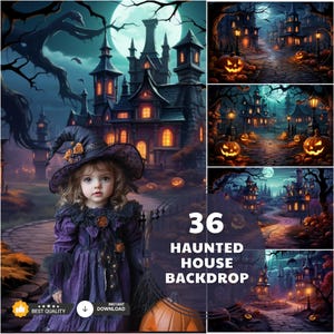 Creepy Haunted House CG Digital Backdrops, Haunted House Background, Ghosts, Abandoned Mansion, Instagram, TikTok, Halloween Backdrop