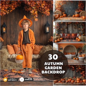 Autumn Garden Digital Backdrop for Maternity Photography, Fall Forest Photoshop Background, Outdoor Rustic Pregnancy Photo Prop