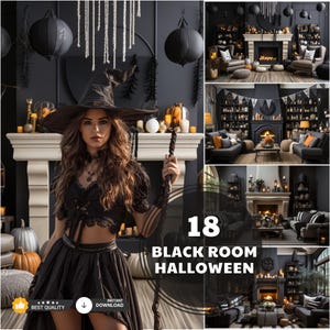 Halloween Room Templates, Digital Backdrop Set, Pumpkin Digital Backgrounds, Maternity Backdrop Overlays, Halloween Theme, Overlays