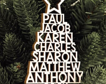 Custom Family Christmas Ornament Personalized Ornament With Names Christmas Tree Ornament  Family Christmas Gift