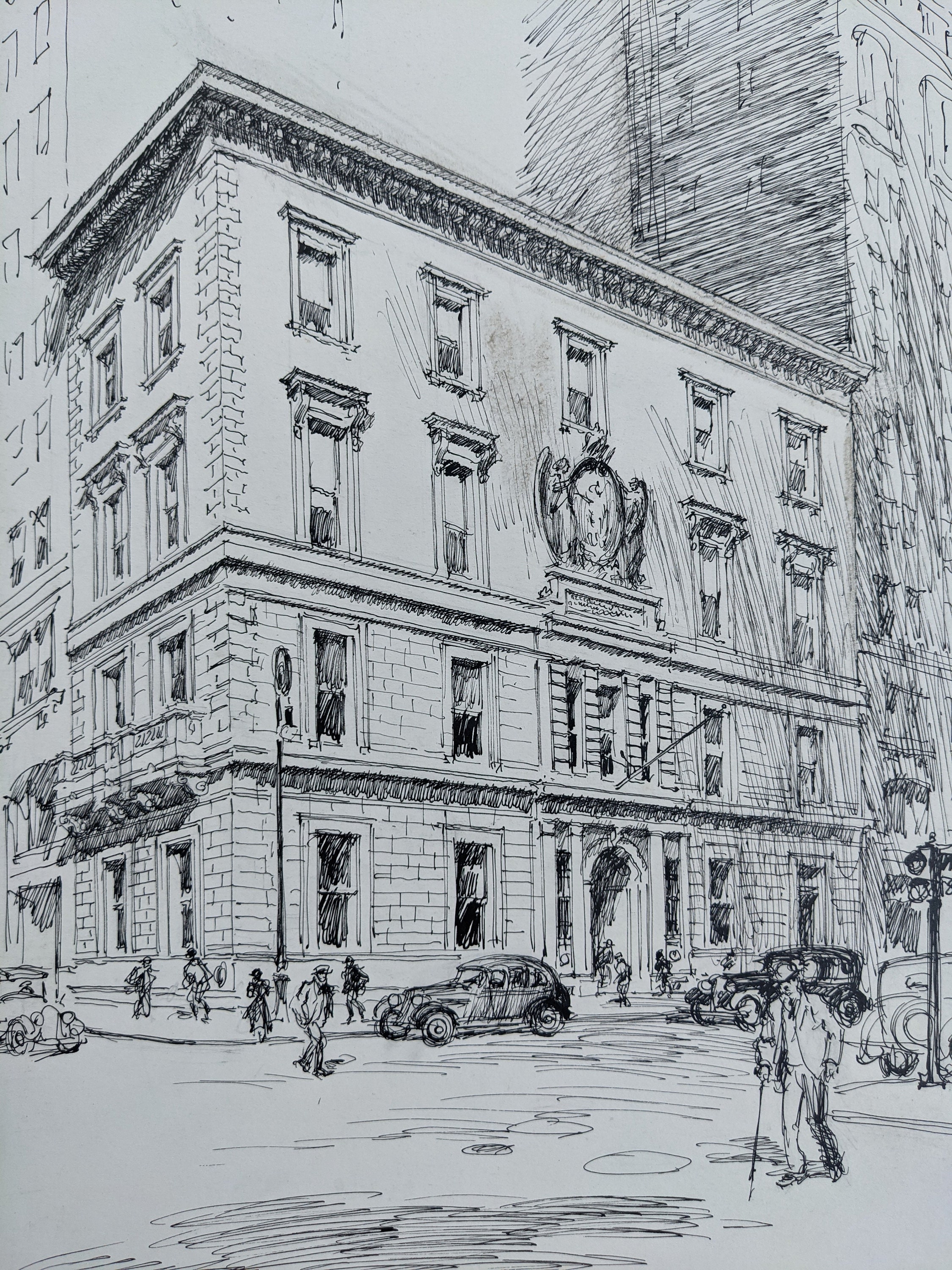 Vintage Drawing of ASPCA Building for Newspaper New York Sun by Vernon ...