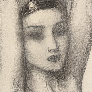 Vintage Drawing of Nude Woman Dancing on One Foot by Wladyslaw Benda