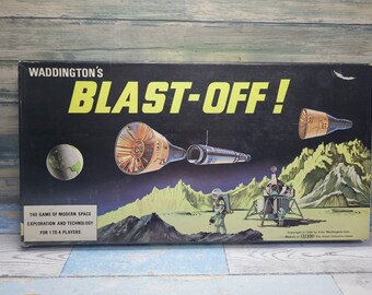 Vintage Waddington’s Blast-Off! 1969 Space Board Game COMPLETE