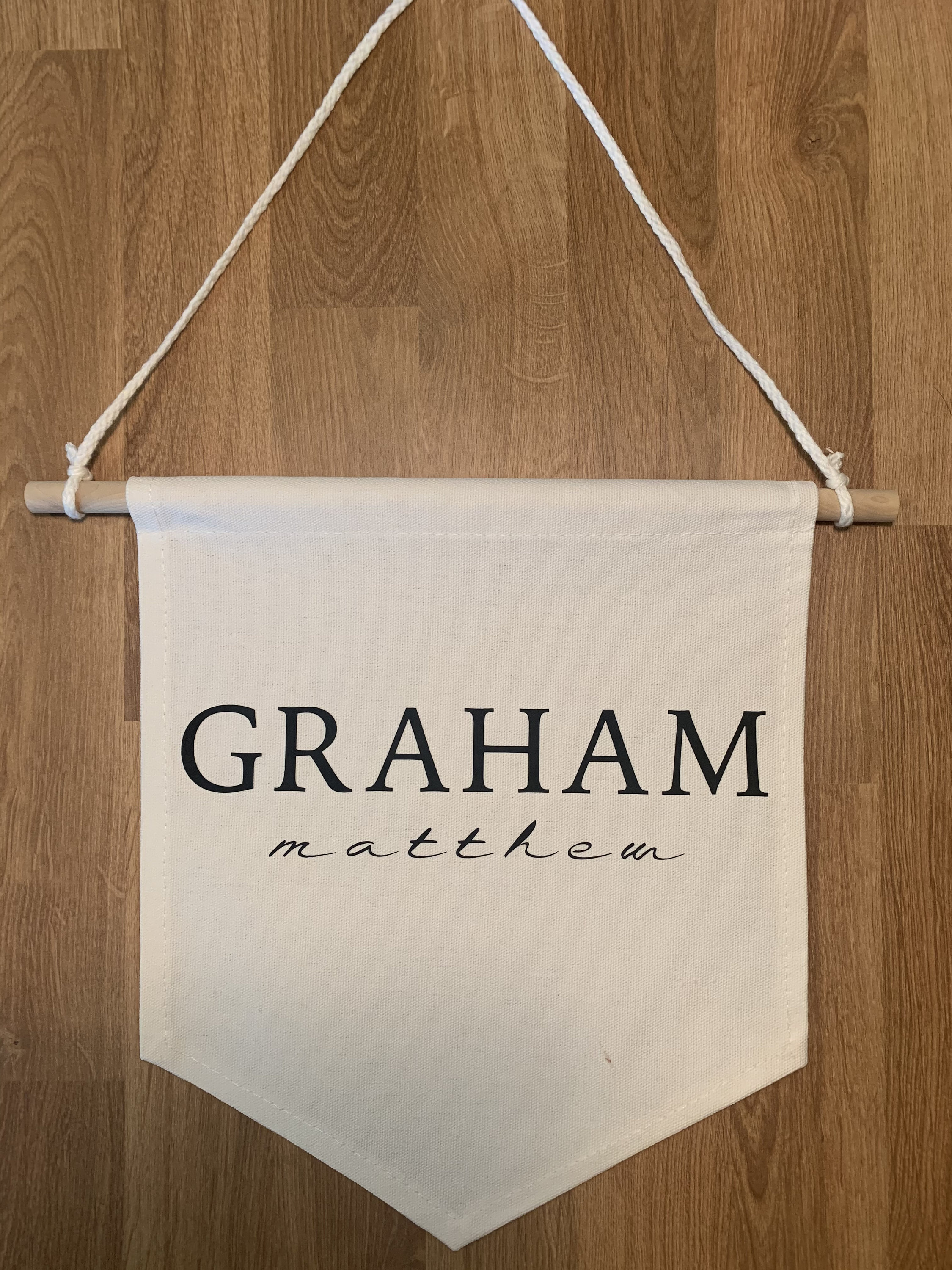 Personalized Canvas Banner Wall Hanging First and Middle Name Etsy