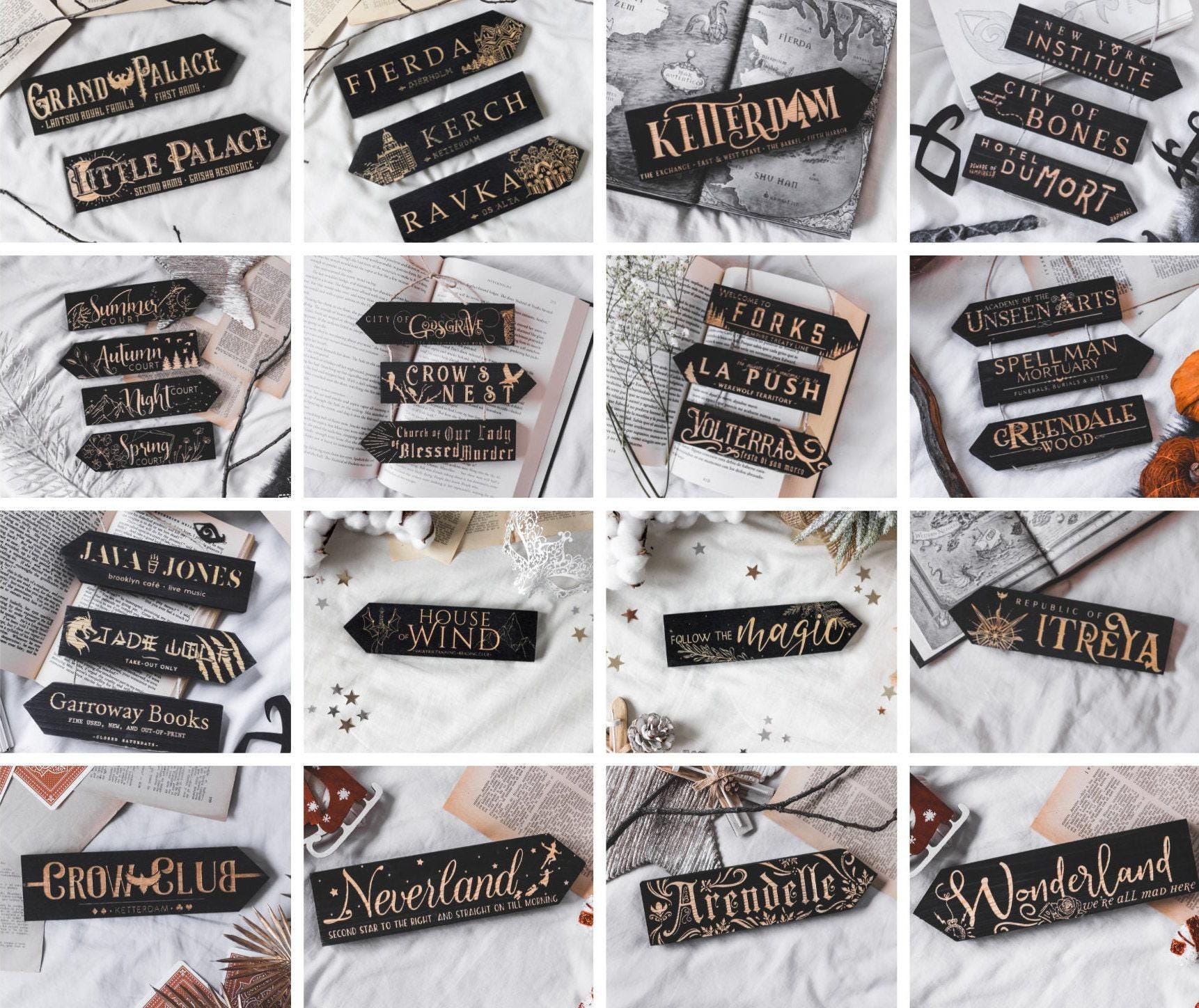 Personalized Standing Wood Arrow Signpost, Laser Engraved, Fantasy ...