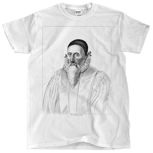 John Dee (1527-1608), occult philosopher, mathematician, alchemist, Queen Elizabeth&#39;s advisor - White Unisex T-shirt