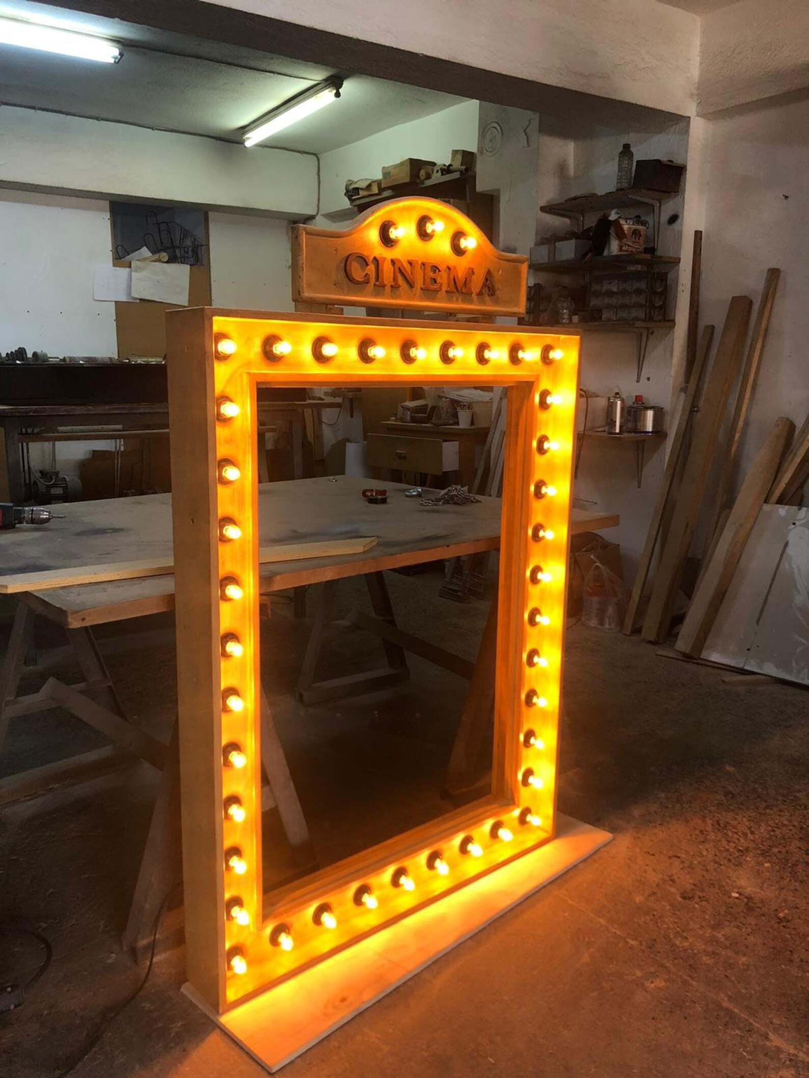 Home theater movie poster frame led lightbox with poster. Etsy