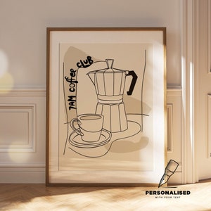 Personalisierter Kaffee Digitaler Download Druck • Vintage Food Poster • Kaffee Liebhaber Druck • Mid Century Modern Druck • Benutzerdefinierte Küchen Kunst