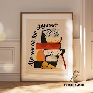 Personalised Kitchen Print • Vintage Food Poster • Cheese Lover Print • Retro Food Art • Custom Kitchen Art • Kitchen Gift • Cheese Gift