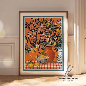 Impression de fleurs de cuisine - Nature morte de citron, art mural Riviera