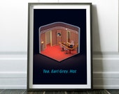 Personalised Star Trek Print -Next Generation Captain Picard Ready Room, Star Trek Gift, Customized With Your Name or Text