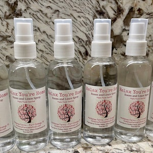Custom scented Room and Fabric Spray - Relax You Are Home -  All Natural - Linen Spray