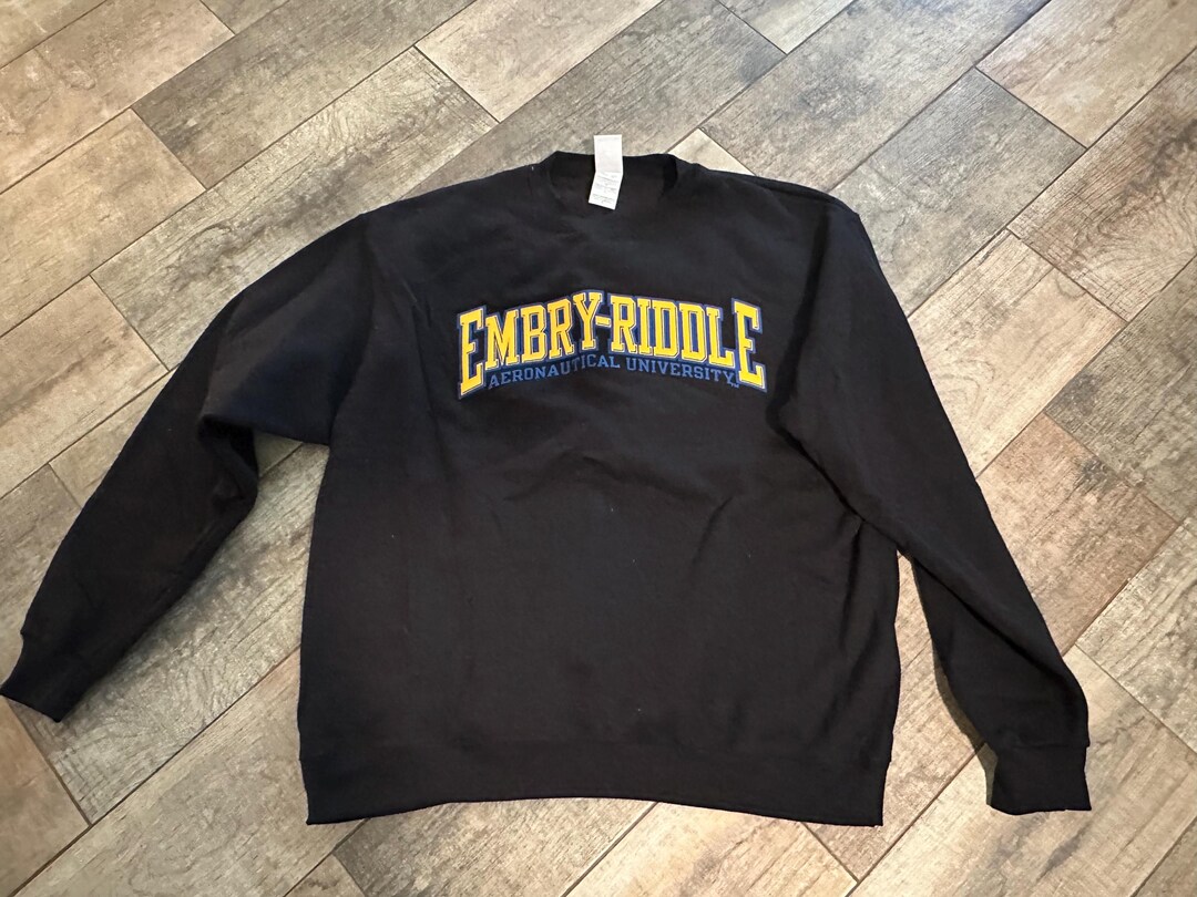 Embry Riddle ERAU Crewneck Sweatshirt Black Blue Gold Champion XL ...