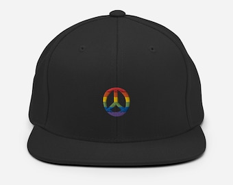 LGBTQ Pride Peace Sign Snapback Hat | LGBTQ Pride Hat | Peace Sign Hat | Pride Month