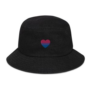 Bi Pride Denim Bucket Hat | Bisexual Pride Bucket Hat | Bi Pride Hat