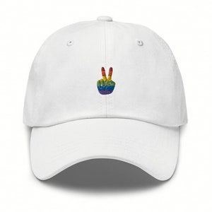 LGBTQ Pride Peace Sign Baseball Cap | Rainbow Baseball Cap | Pride Baseball Cap