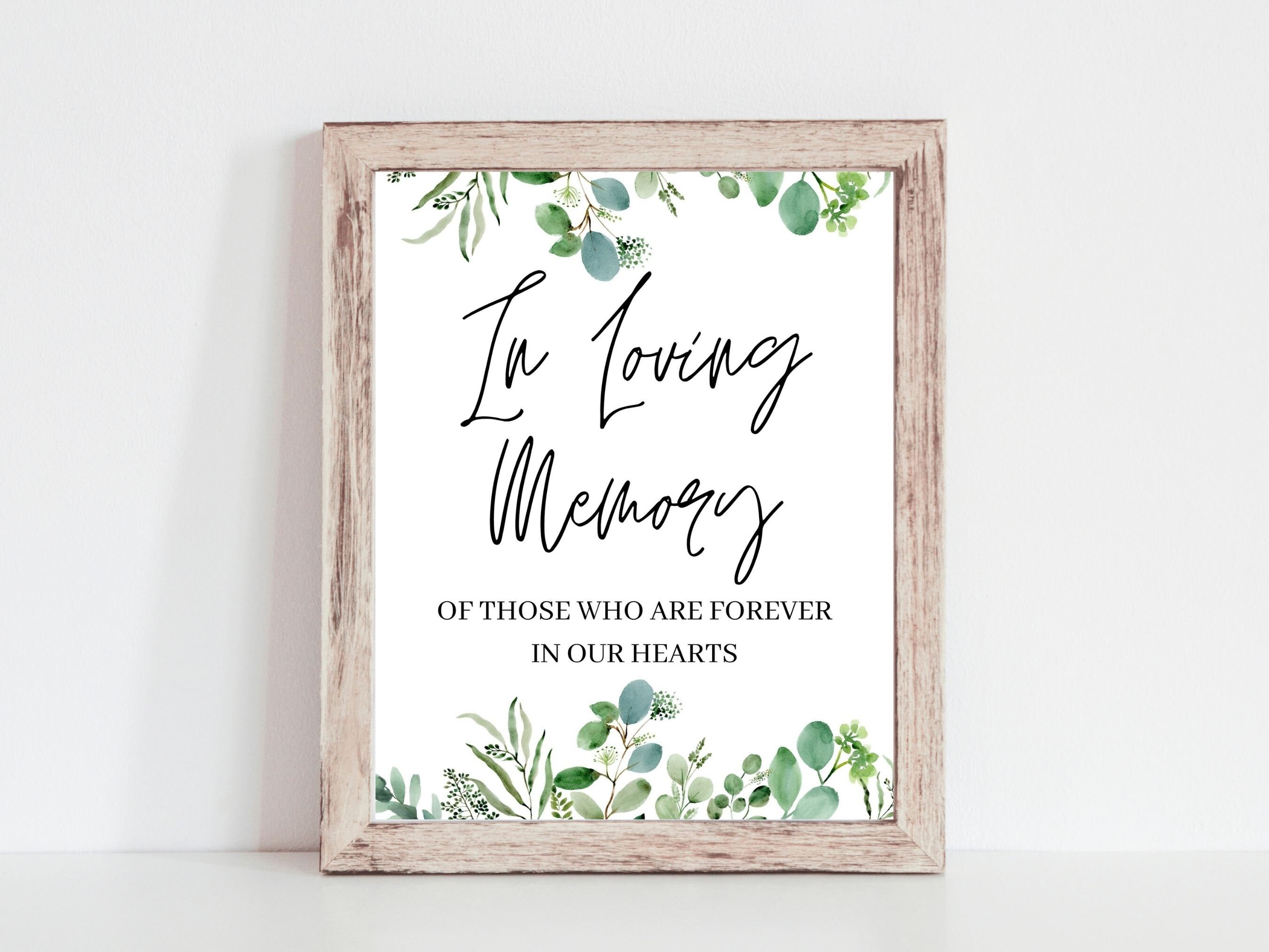 In Loving Memory Wedding Sign Wedding Printable Memory Table | Etsy