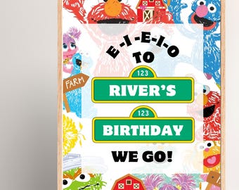 Bannière de bienvenue personnalisable Sesame Street - Panneau de bienvenue pour fête