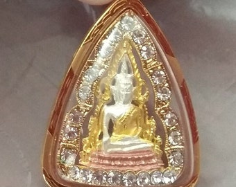 Handmade 18k Gold Buddha Pendant: Thai Amulet Talisman