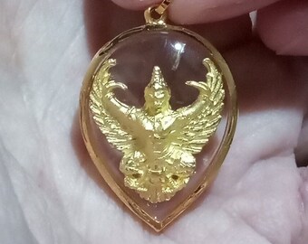 High Quality Real 18k gold Thai "Garuda" God of bird Hindu Deity Hindu jewelry Hindu amulet for protection Indian jewelry Indian Pendant