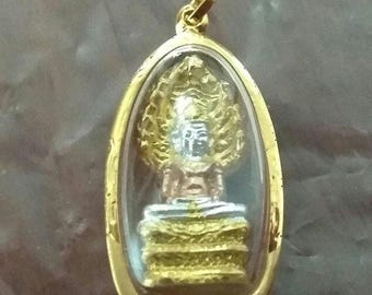 Real 18k Gold Naga Buddha Pendant: Thai Amulet, Religious Gift