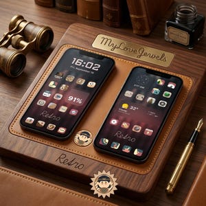 Retro iPhone iOS Icon Pack | Handcrafted Vintage App Icons, Wallpapers (Digital Download)