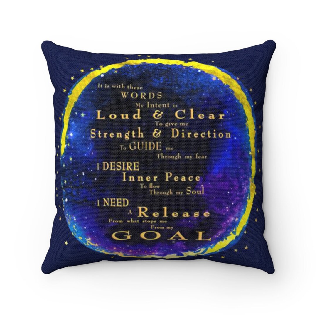 Reach Your Goal Pillow Yellow Circle Reversible Pillow Inspirational Pillow Spiritual Pillow Meaning of Yellow Joyful Etsy