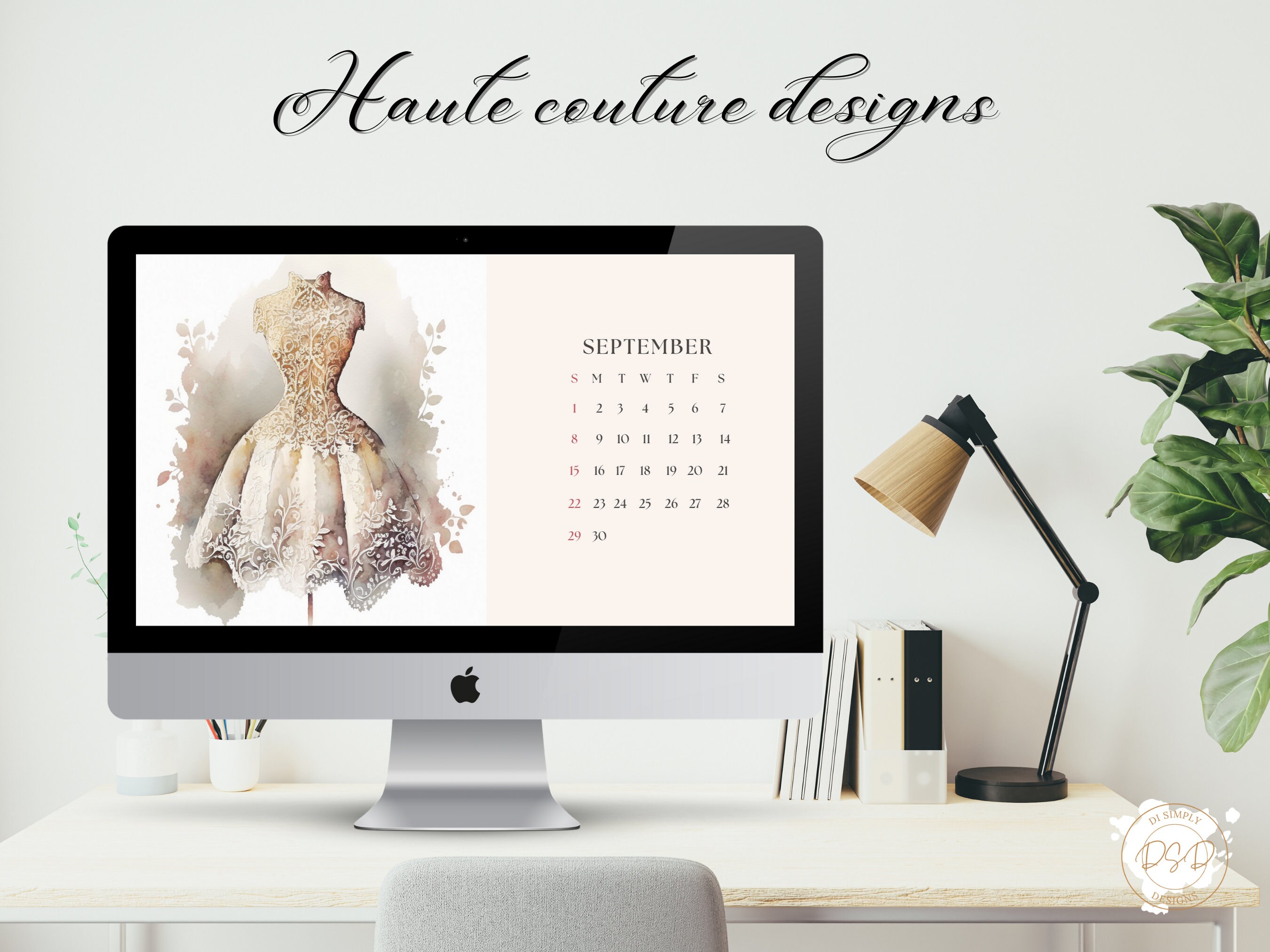 2023-2024 Monthly Desktop Calendar Wallpaper Haute Couture Fashion for  Apple and Microsoft Computers and Laptops - Etsy