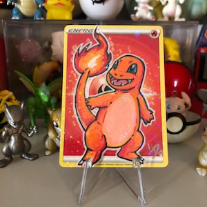 Custom Painted Pokemon Energy Card - Charmander - hand painted trading card