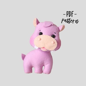 Hippo felt pattern/Hippo PDF felt sewing