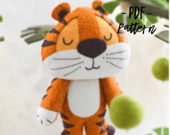 Tiger Felt Pattern/ Safari Animal PDF/ SVG Pattern