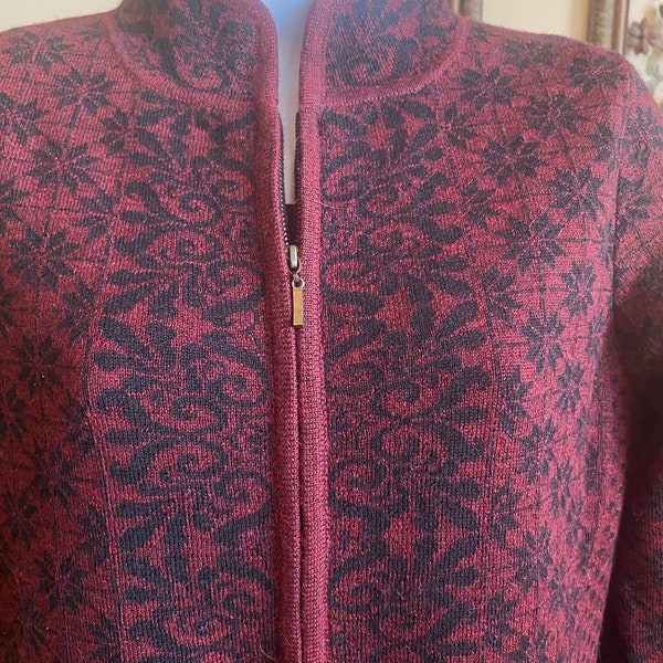 Burgundy Norwegian Cardigan