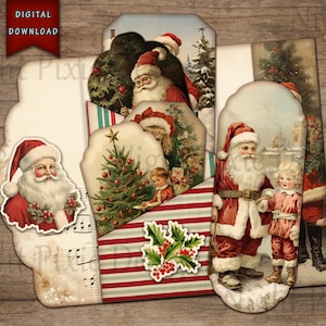 Christmas with Santa Junk Journal Folio, Digital Download, Printable, Junk Journal Folio, Junk Journal Supplies, Christmas Junk Journal