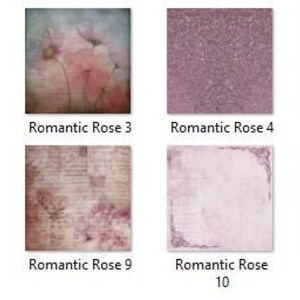 Romantic Rose Pink Digital Scrapbook Paper Pack, Printable Paper ...