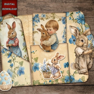 Cartes et folio de Pâques pour petit garçon, coupes difficiles, ensemble folio de Pâques, téléchargement numérique, kit de journal, fournitures pour journal indésirable, journal numérique
