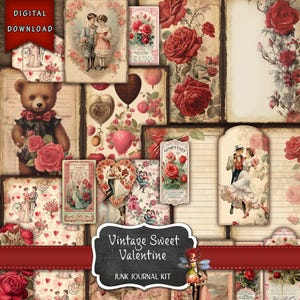 Valentinstag Junk Journal Kit: Liebesjournal (Digitaler Download) zum Ausdrucken