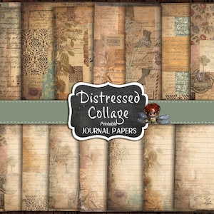 Distressed Junk Journal Paper, Junk Journal Paper, Printable Paper, Grunge Paper, Junk Journal Ephemera, Instant Download
