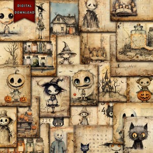 Halloween Junk Journal Kit, Halloween Printable Ephemera, Halloween ...