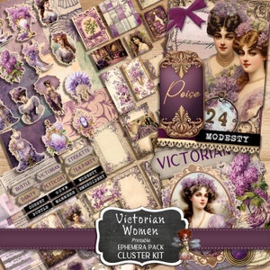 Kit de diario basura victoriano, material efímero para diario basura vintage, suministros para diario basura, kit victoriano, diario basura romántico, moda