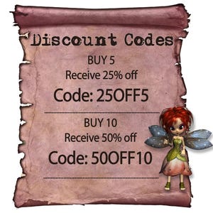 a coup for discount coups with a fairy on it