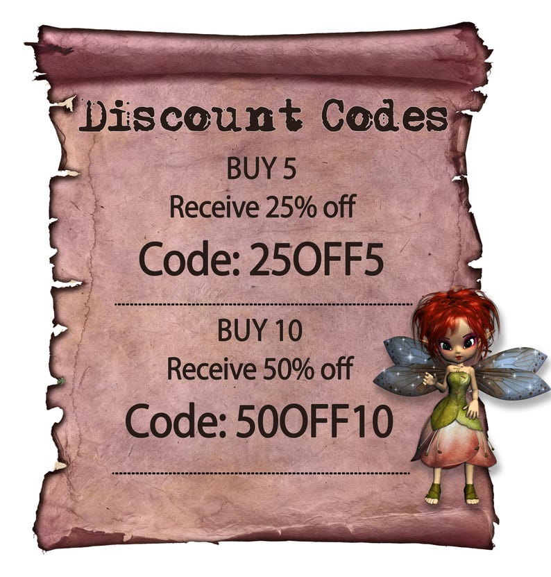 a coup for discount coups with a fairy on it