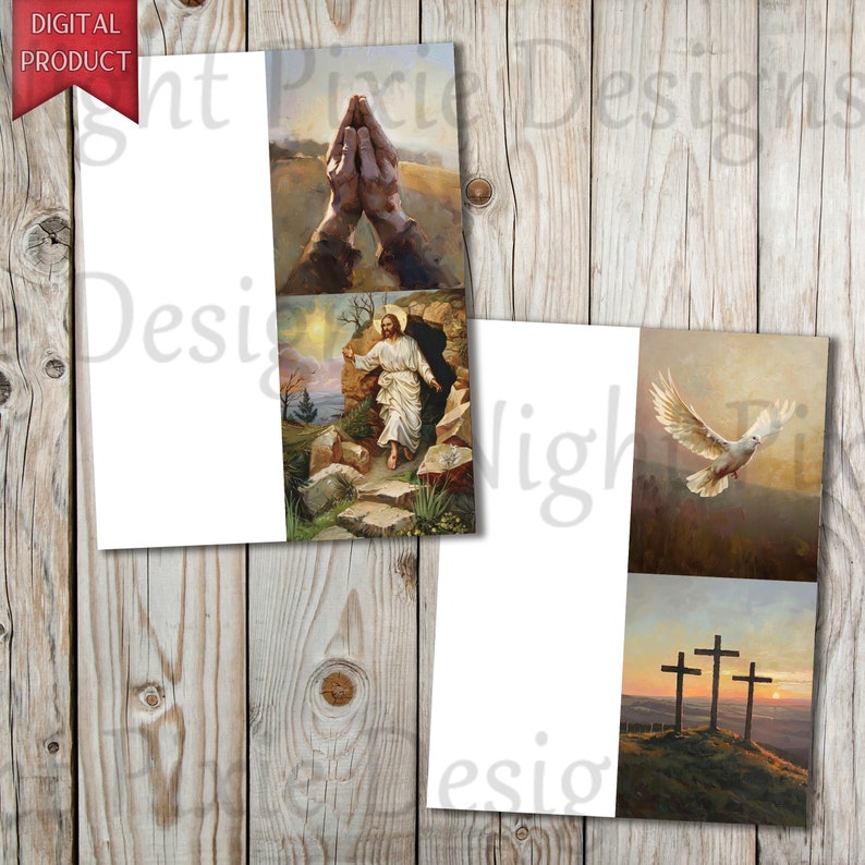 Christian Easter Greeting Cards, Resurrection, Digital Easter Cards, Digital Download, DIY Cards, Printable Easter Cards, Jesus Cards zdjęcie 3